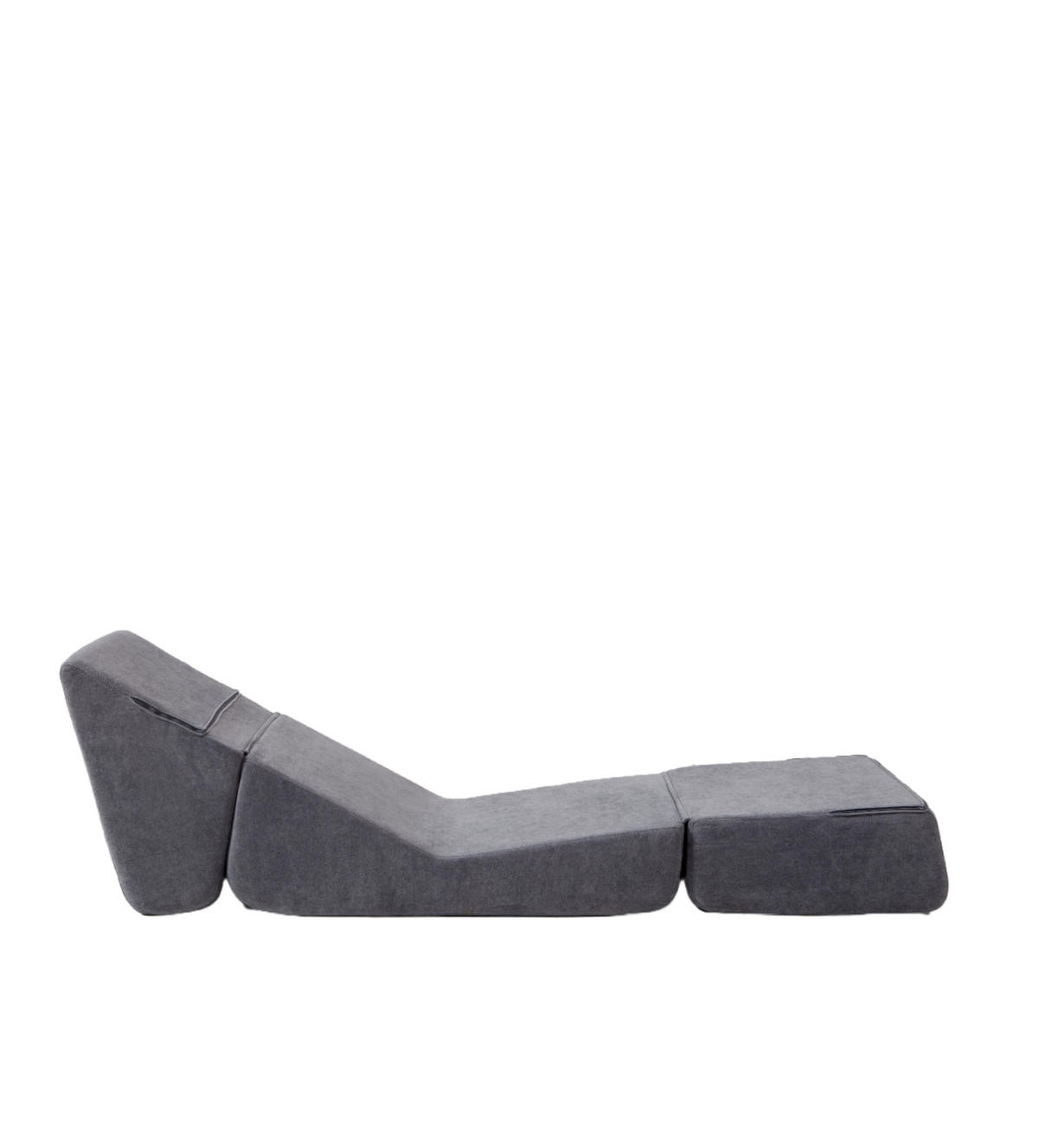 KLAPPBARES Schlafsofa Stoff mit 3-in-1-Funktion Grau 81/90,7/71 cm - Grau, Textil (90.7/71/81cm) - Redom
