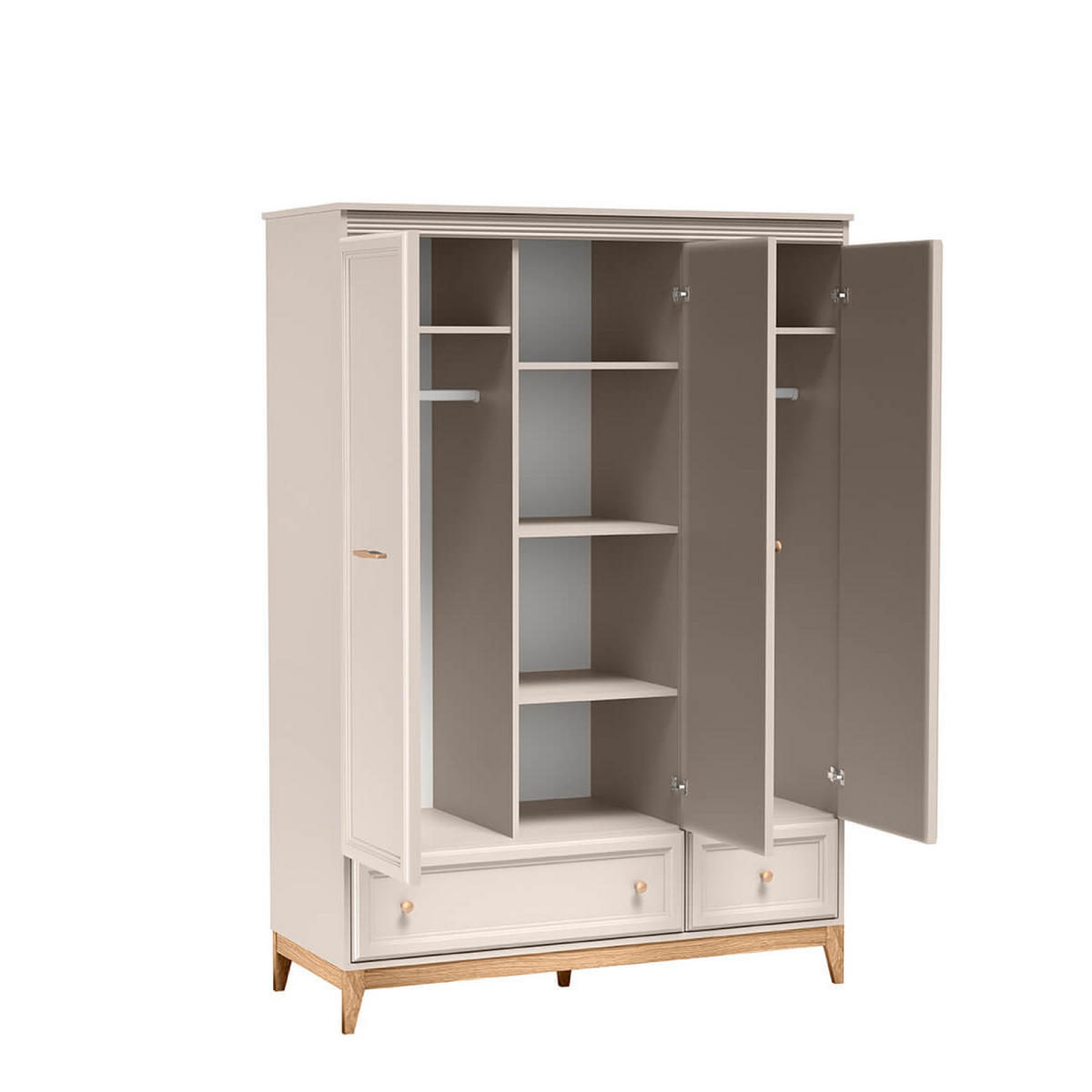 KLEIDERSCHRANK Windsor W-15 135,5 x 193 x 54,5 cm Kaschmir - Kaschmir/Eichefarben, Eichenholz/Holzwerkstoff (135.5/193/54.5cm) - Koseto