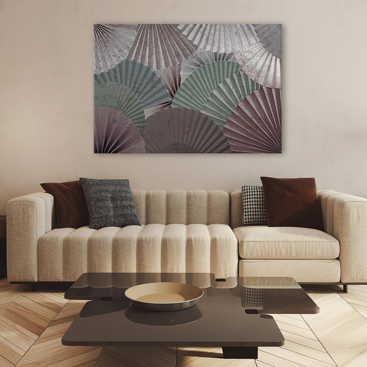 WANDBILD einfache fans - Grau, Textil (60/40cm) - Feeby