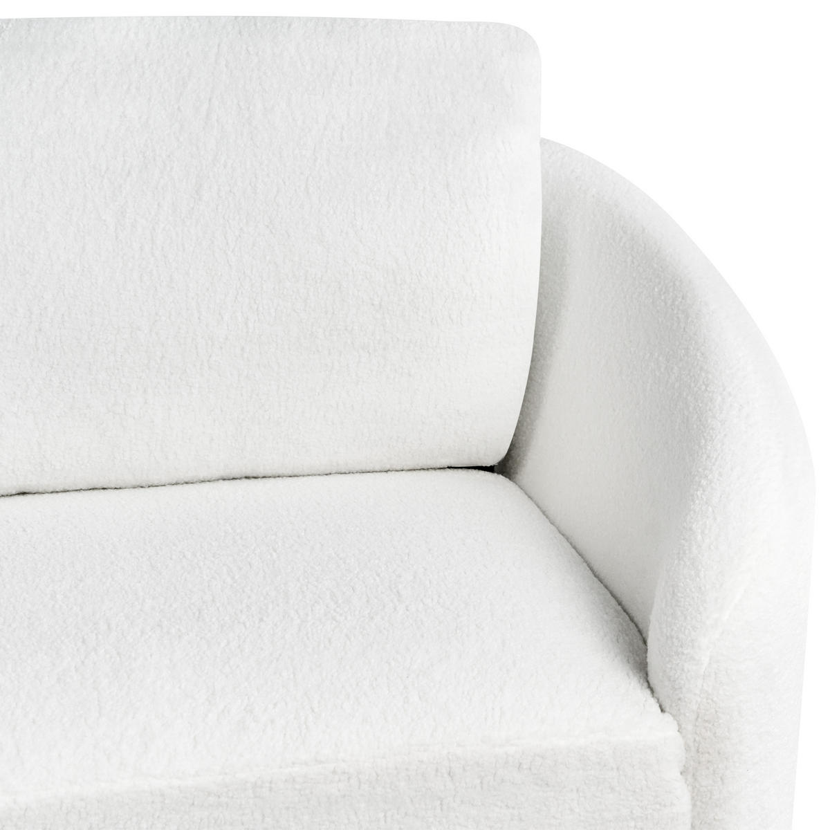 3-SITZER-SOFA Bouclé Weiß/Gold Trosa - Goldfarben/Weiß, Textil (203/88/86cm) - Beliani