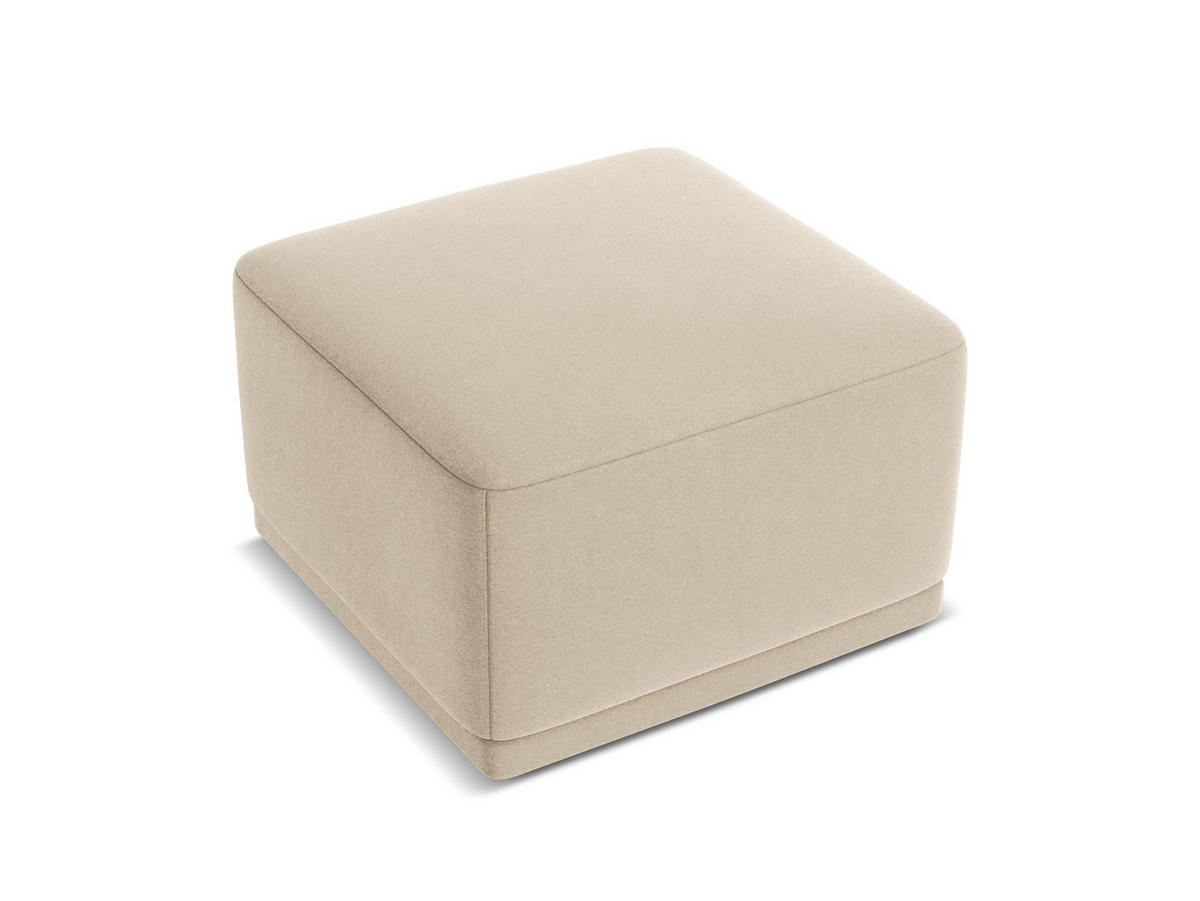 POUF Samt Stoff Beige - Beige/Creme, Kunststoff/Textil (65/40/65cm) - Makamii