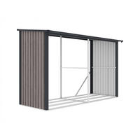 KAMINHOLZREGAL - 290 cm x 105 cm - metall - anthrazitgrau, naturfarben dunkel Varwood - Anthrazit, Metall (290/190/105cm) - Vente-Unique