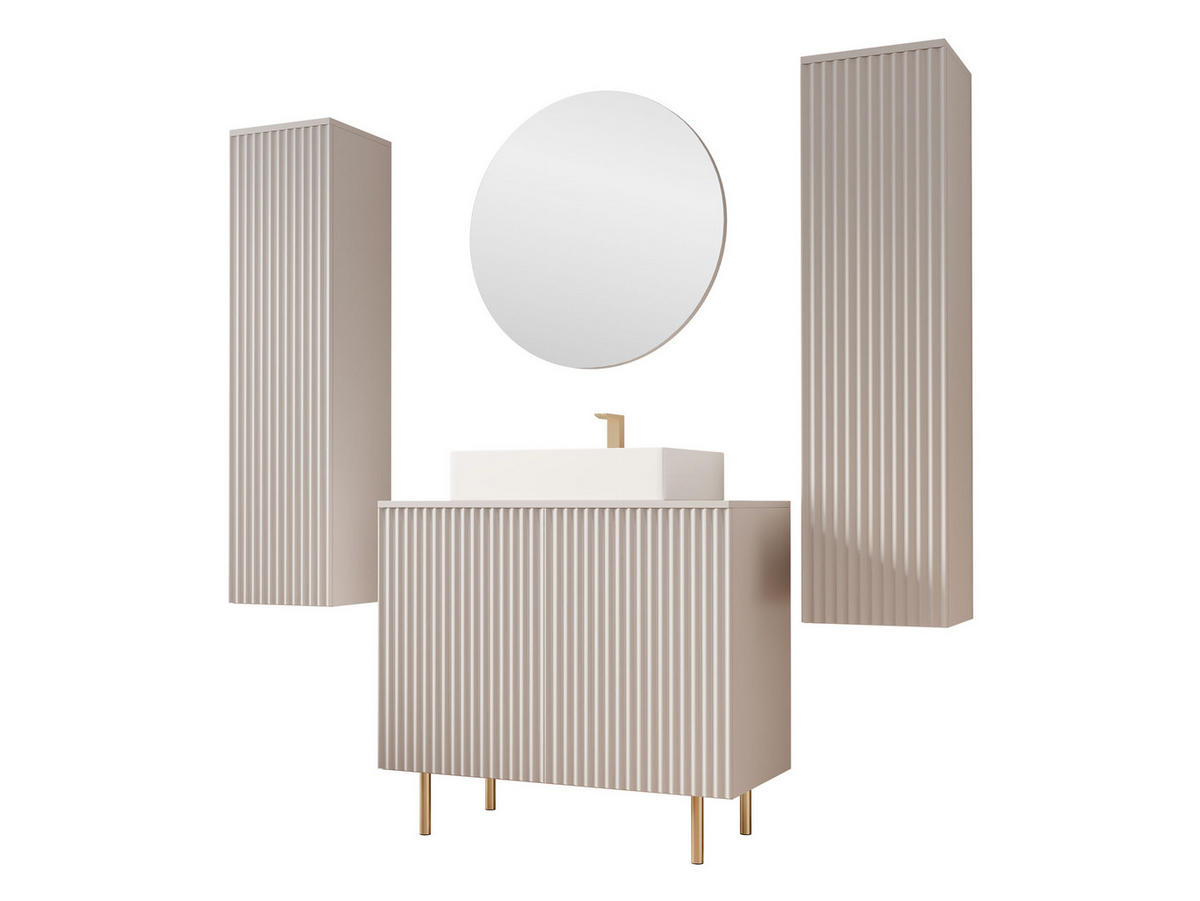 BADMÖBEL-SET Nubia IV - Kaschmir/Goldfarben, Holzwerkstoff/Metall (87/79/45cm) - MIRJAN24