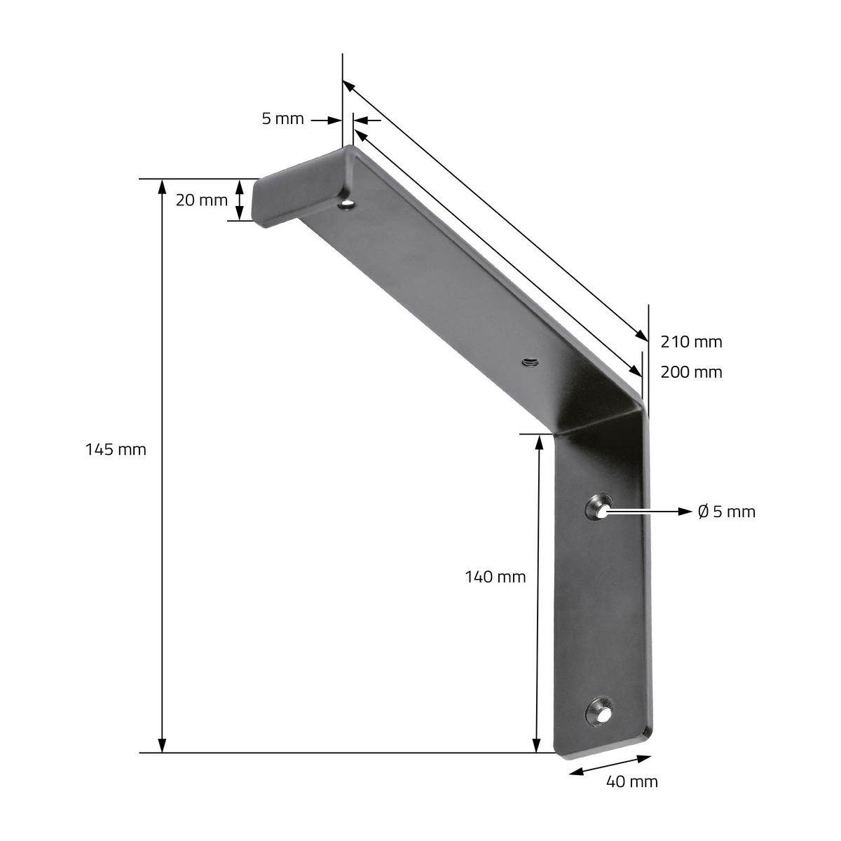 REGALHALTERUNG - Grau, Metall (14.5/4/21cm) - ML-DESIGN