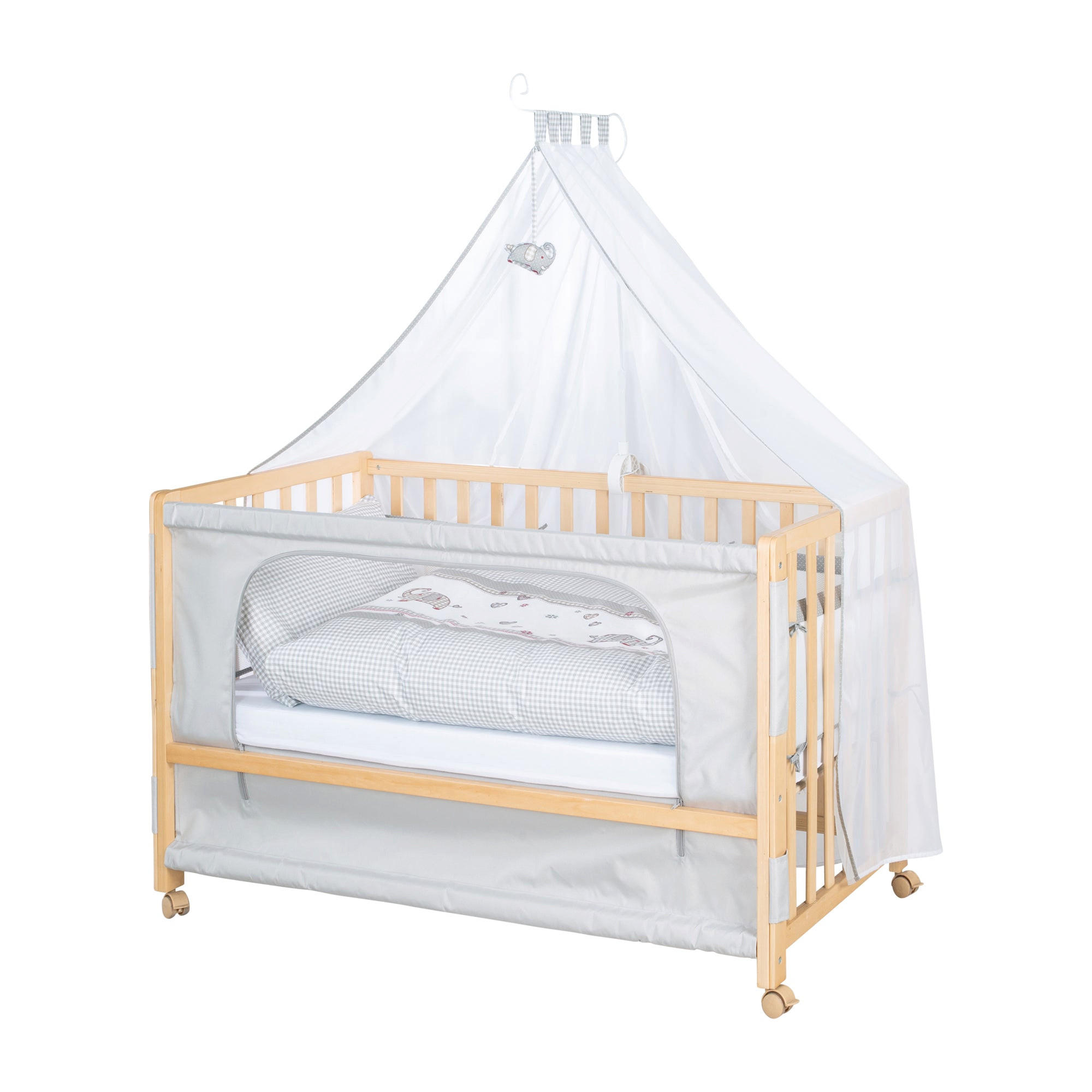 BABYBETT Jumbo twins grau 4er-Set 60 x 120 cm - Naturfarben, Holzwerkstoff (60/120cm) - Roba