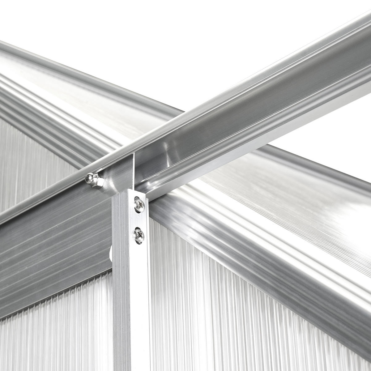GEWÄCHSHAUS Silber 315 cm Apulia - Transparent/Silberfarben, Kunststoff (190/230/315cm) - Beliani