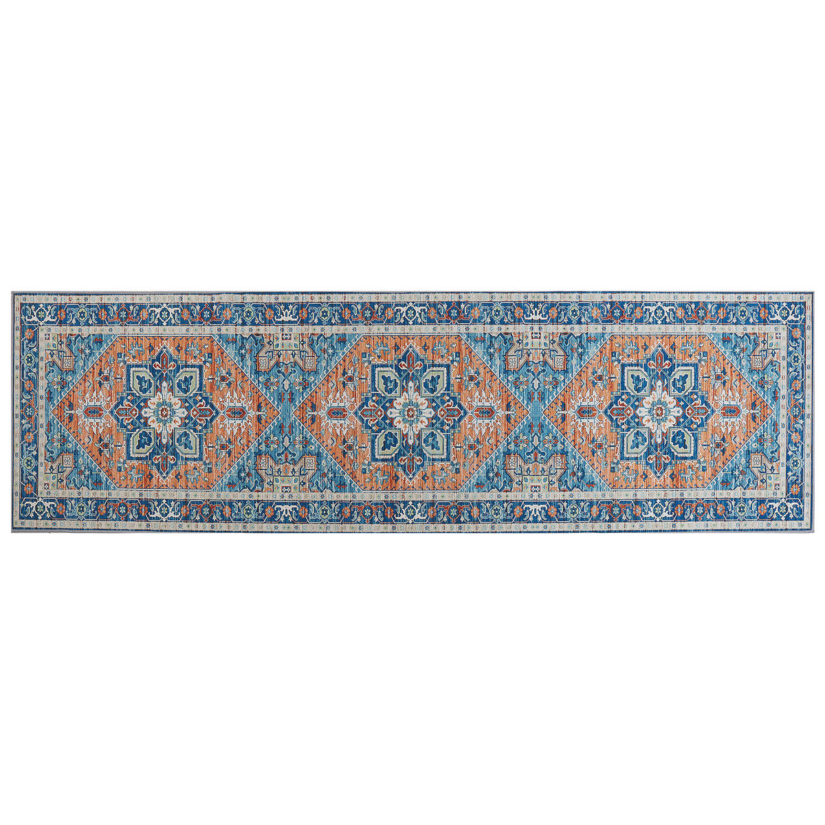 KURZFLOR-TEPPICH Ritapuram 200/60 cm - Blau, Kunststoff (60/200cm) - Beliani