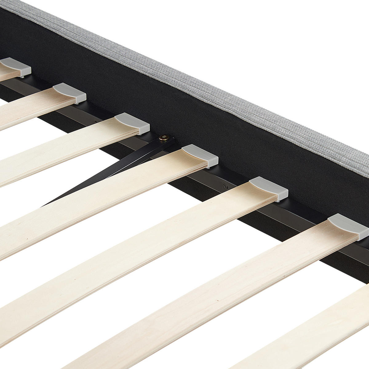 POLSTERBETT 160/200cm Hellgrau Fitou - Hellgrau, Textil (160/200cm) - Beliani