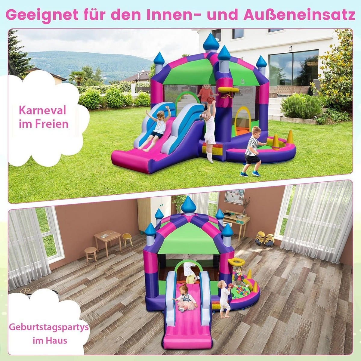 HÜPFBURG 300cm Multicolor - Multicolor, Kunststoff (385/332/300cm) - COSTWAY