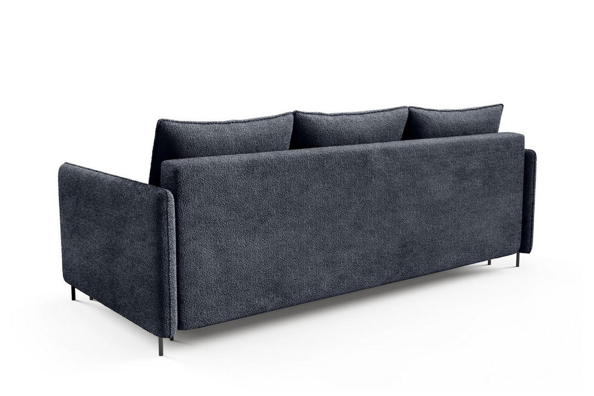 SCHLAFSOFA Belis Boucle in Dunkelblau - Dunkelblau, Holzwerkstoff/Textil (216/95/91cm) - Bettso