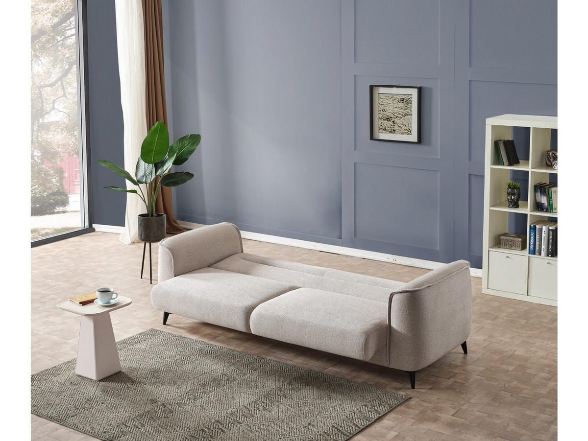 SITZGARNITUR Acapulco, Beige Stellvariante 3+3+1 - Beige, Holzwerkstoff/Kunststoff (237/87/98cm)