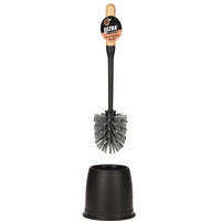 WC-BÜRSTE mit Bambusgriff 12/12/39 cm - Schwarz, Kunststoff (12/39/12cm) - Ultra Clean