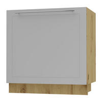 SPÜLENUNTERSCHRANK Bari D1Z/80 Eiche Artisan / RAL 7040 fenstergrau 80 / 50 / 82cm Blum Teilauszug - Eiche Artisan/Grau, Holz/Holzwerkstoff (80/82/50cm) - Feldmann-Wohnen