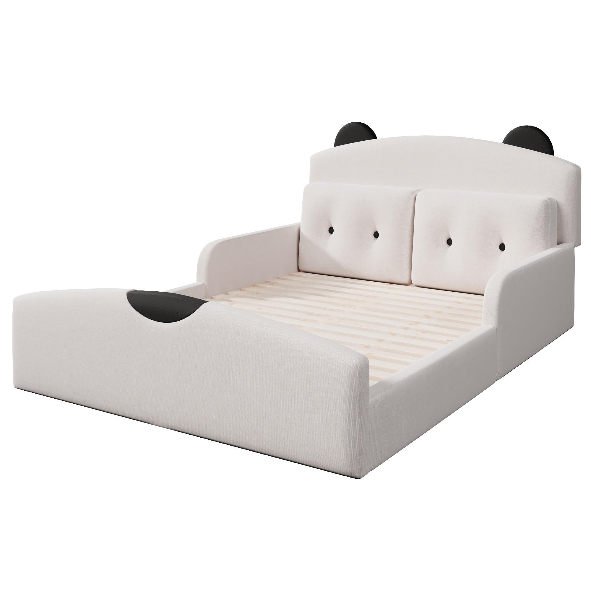 KINDERBETT 140/200 cm Bären-Design, DE-41847, in Weiß - Weiß, Holzwerkstoff (90/200cm) - ComfortXL