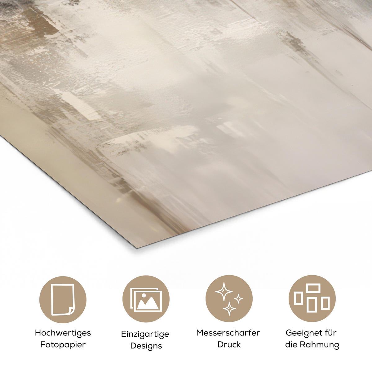 POSTER Moderne Kunst - Abstrakt - Beige 80x120 cm - Beige, Papier (80/120/0.1cm) - MuchoWow