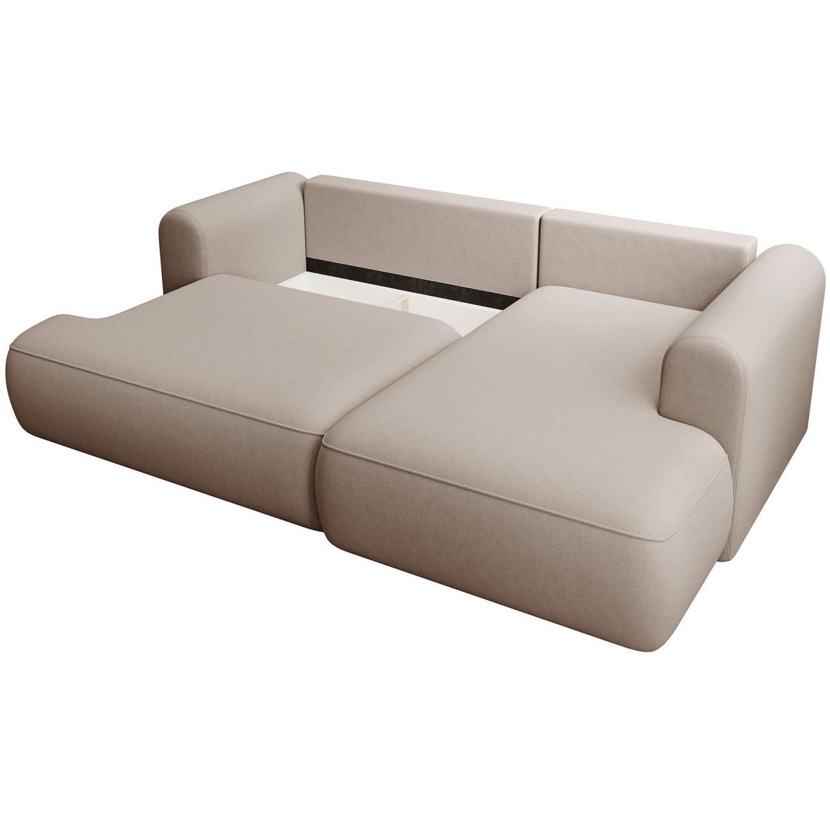 ROHOVÁ rozkládací pohovka Ovo Mini béžová, sametový potah Easy-Clean - černá/béžová, textil/plast (156/238cm) - Selsey