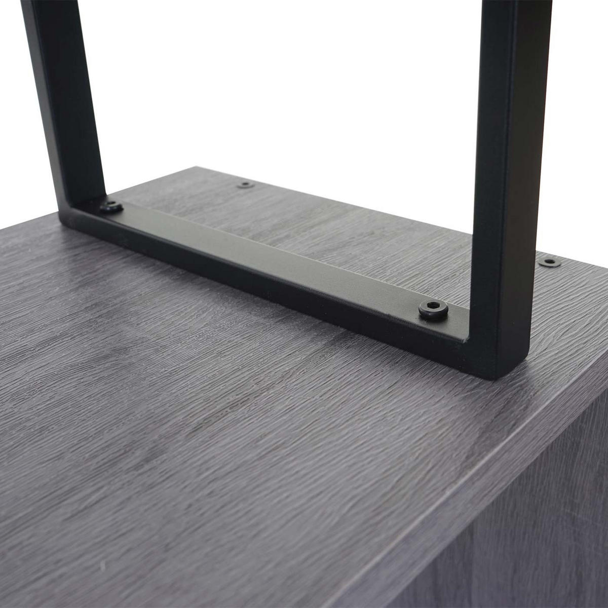 BÜCHERREGAL 183x80x30cm 3D-Struktur 5 Ebenen Grau Metall Schwarz - Grau, Holzwerkstoff (80/183/30cm) - BERLINLODGE