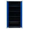 STAHLSCHRANK Bee mit 8 verzinkten Fachböden 195x92x42 cm Korpusfarbe Anthrazit Frontfarbe Enzianblau - Blau, Metall (92/195/42cm)