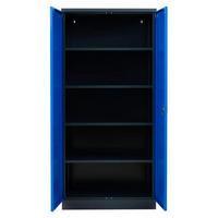 STAHLSCHRANK Bee mit 8 verzinkten Fachböden 195x92x42 cm Korpusfarbe Anthrazit Frontfarbe Enzianblau - Blau, Metall (92/195/42cm)