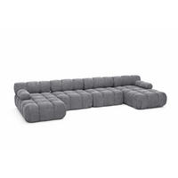 ECKSOFA U-Form XL, Stoff Bouclé Abriamo, Dunkelgrau, Selia U XL - Dunkelgrau, Holz (380/70/160cm) - Kaiser Möbel