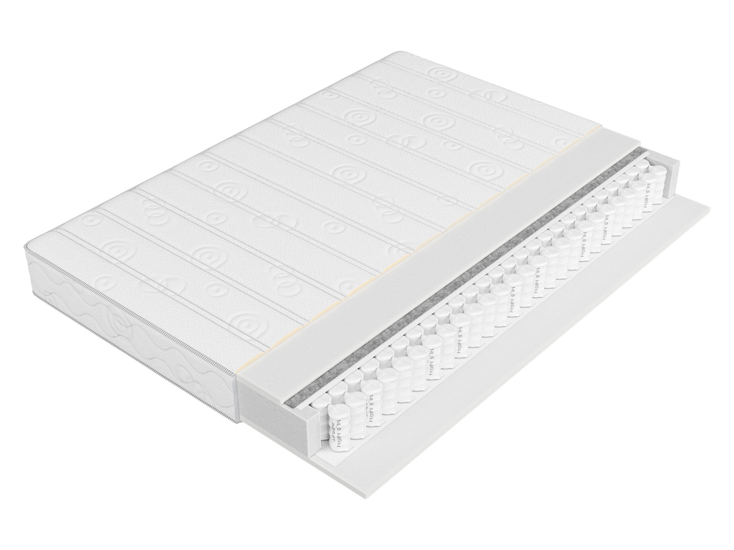 FEDERKERNMATRATZE Termopur 20 cm - Weiß, Textil (160/200cm) - MIRJAN24