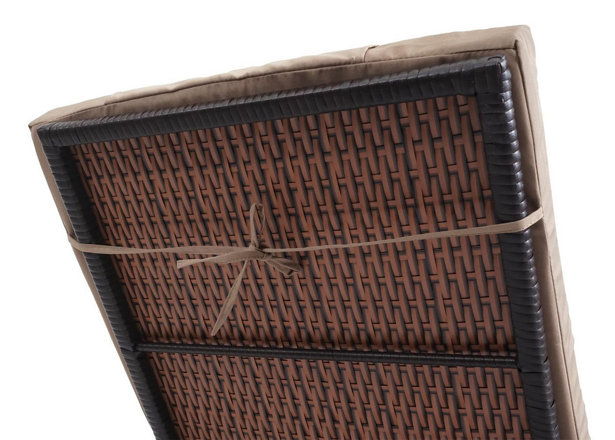 POLY-RATTAN SONNENLIEGE Braun, Beige - Beige/Braun, Kunststoff (71/108/197cm) - MCW