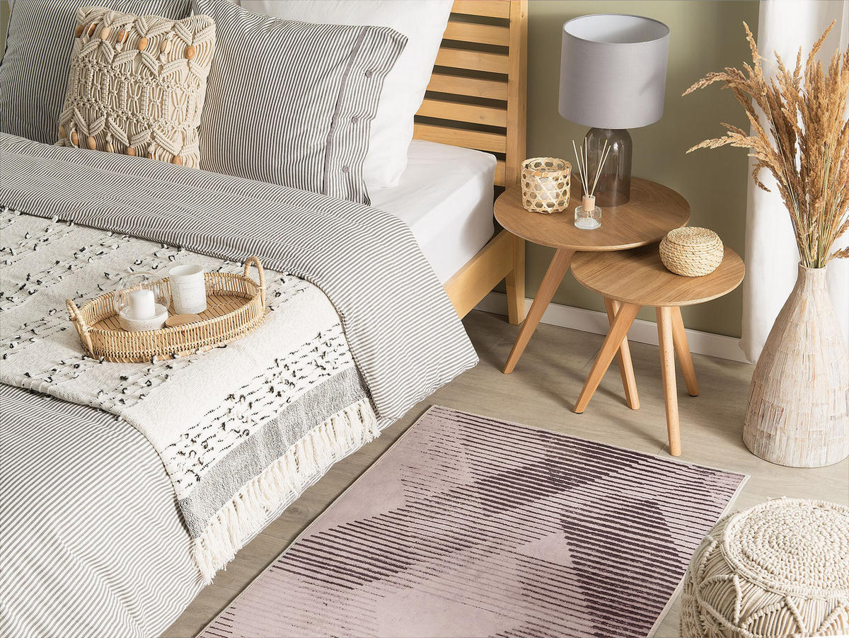 KURZFLOR-TEPPICH Kale 150/80 cm - Pink, Kunststoff (80/150cm) - Beliani