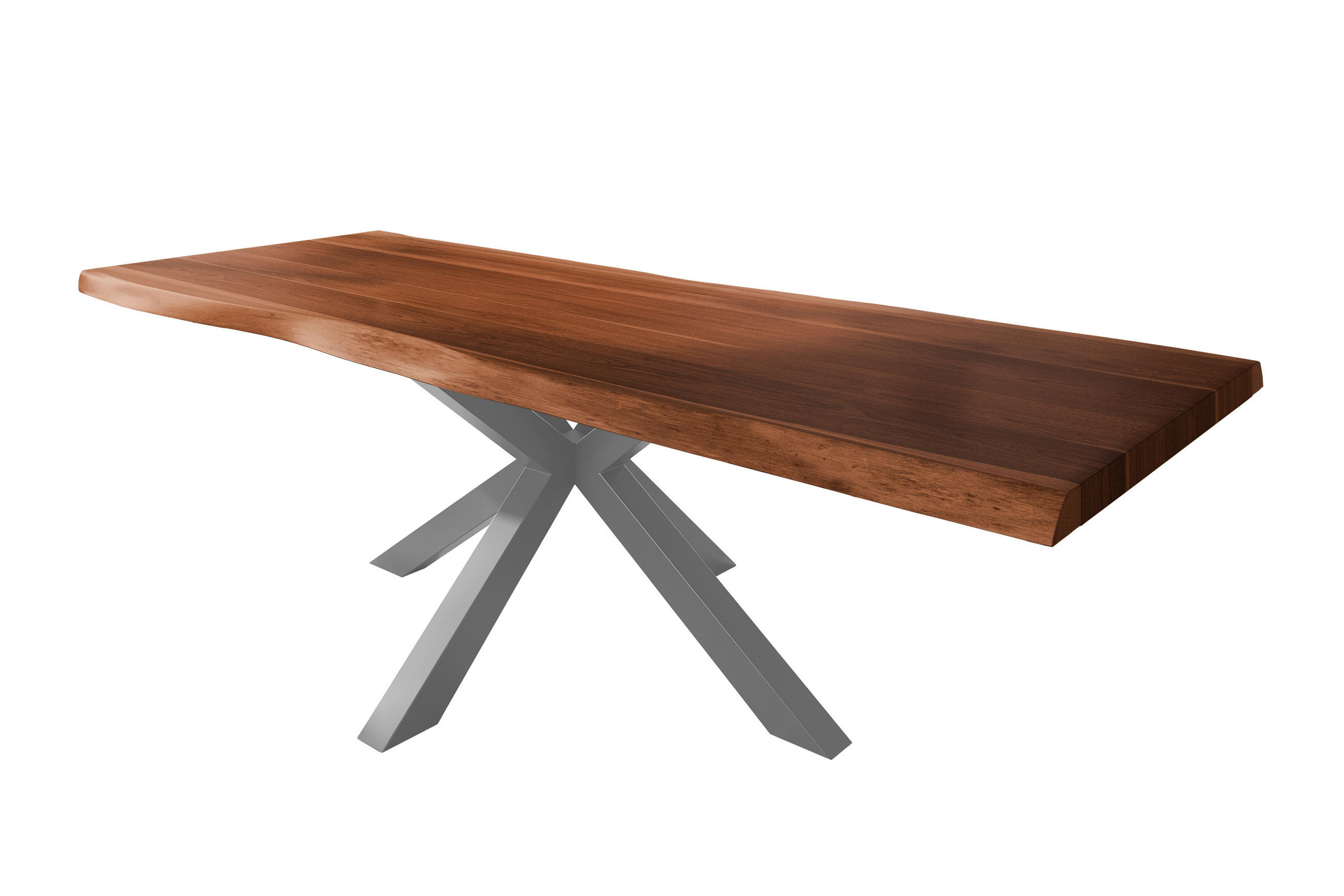 ESSTISCH TITAN - Silberfarben/Braun, Holz (110/280/79cm) - SAM