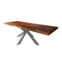 ESSTISCH TITAN - Silberfarben/Braun, Holz (110/280/79cm) - SAM