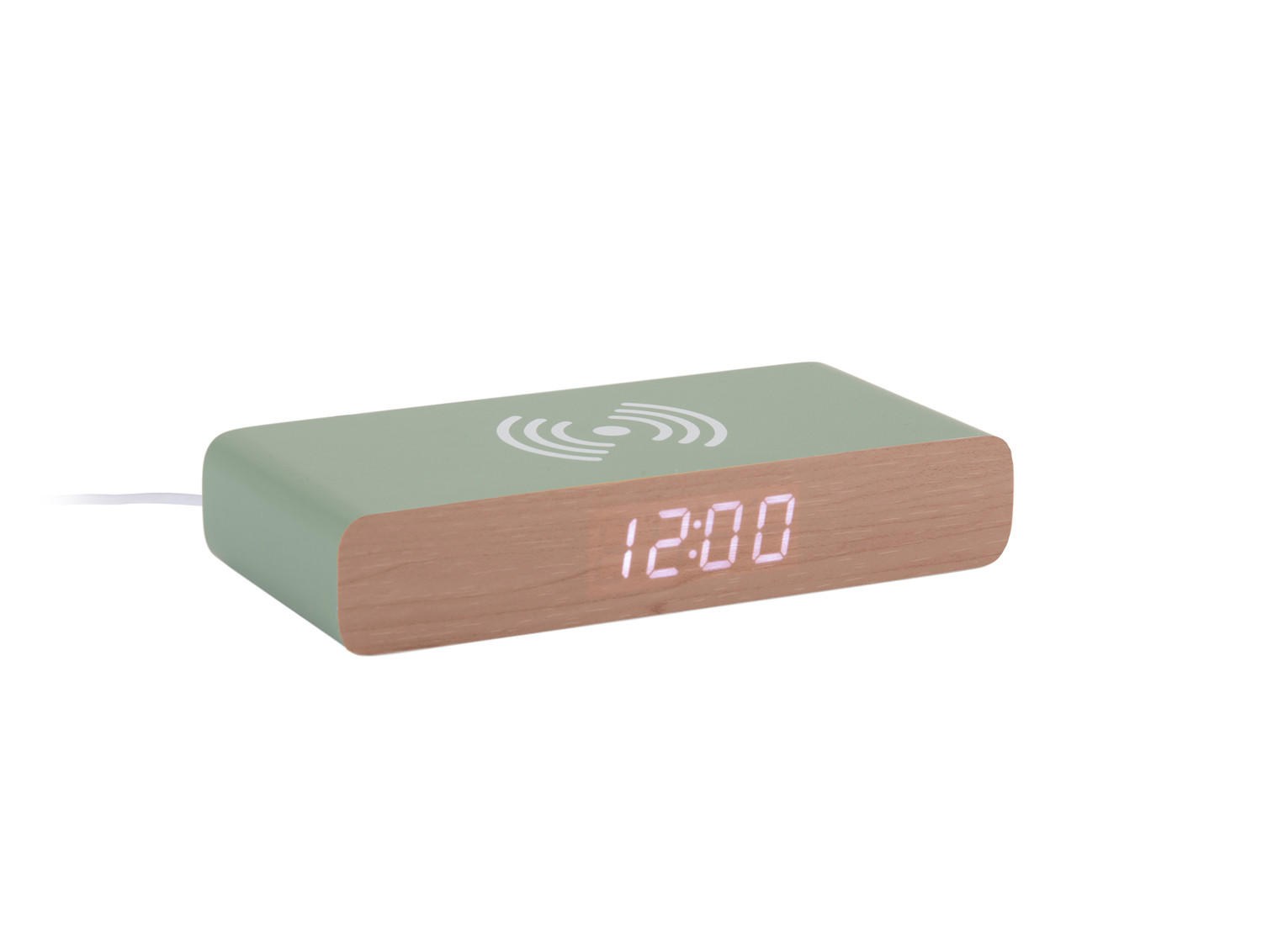 WECKER Retro Flat LED 16/7/3 cm - Grün, Holz (7/3/16cm) - Karlsson