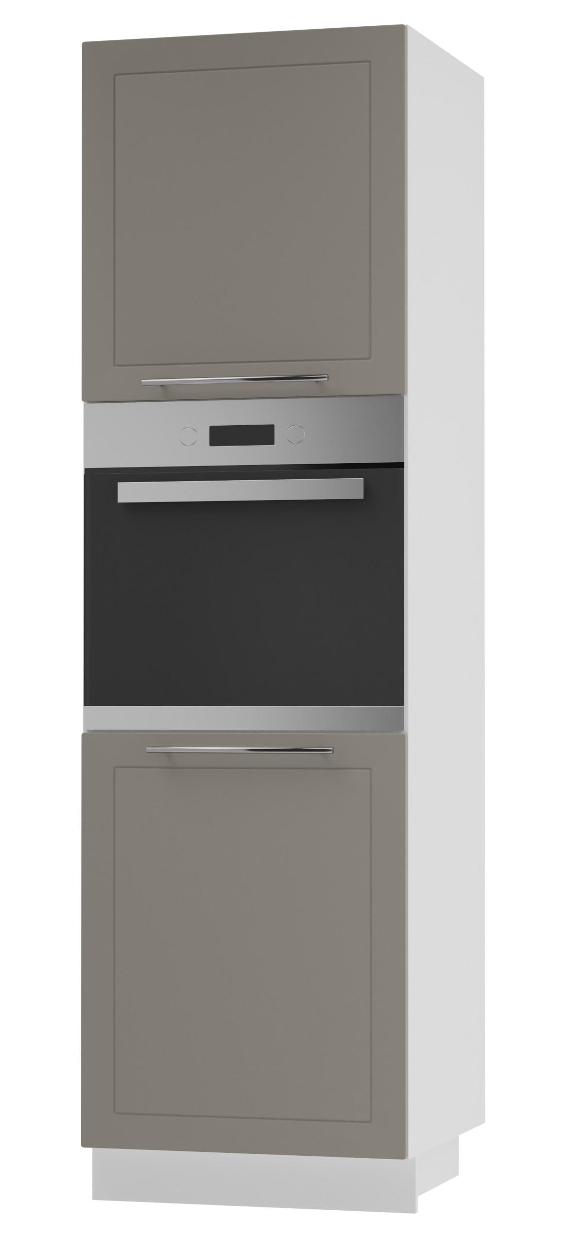 Feldmann-Wohnen Backofenhochschrank Beige, Weiß 60x207x59 cm