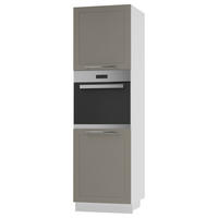 BACKOFENHOCHSCHRANK Kvantum D14/RU/2D Beige Matt / Weiß Matt 60 / 59 / 207cm - Beige/Weiß, Holz/Holzwerkstoff (60/207/59cm) - Feldmann-Wohnen
