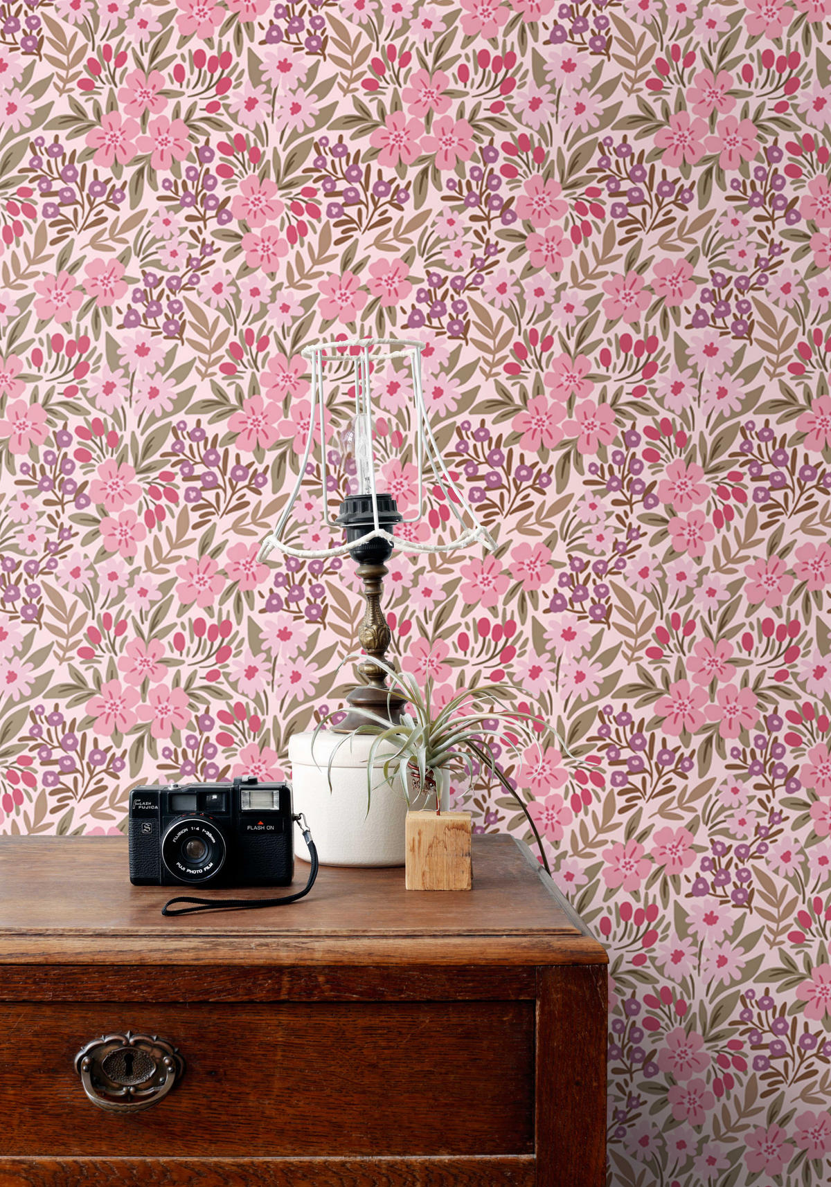 TAPETE Blumen 50 x 900 cm - Pink, Papier (50/900cm) - ESTAhome