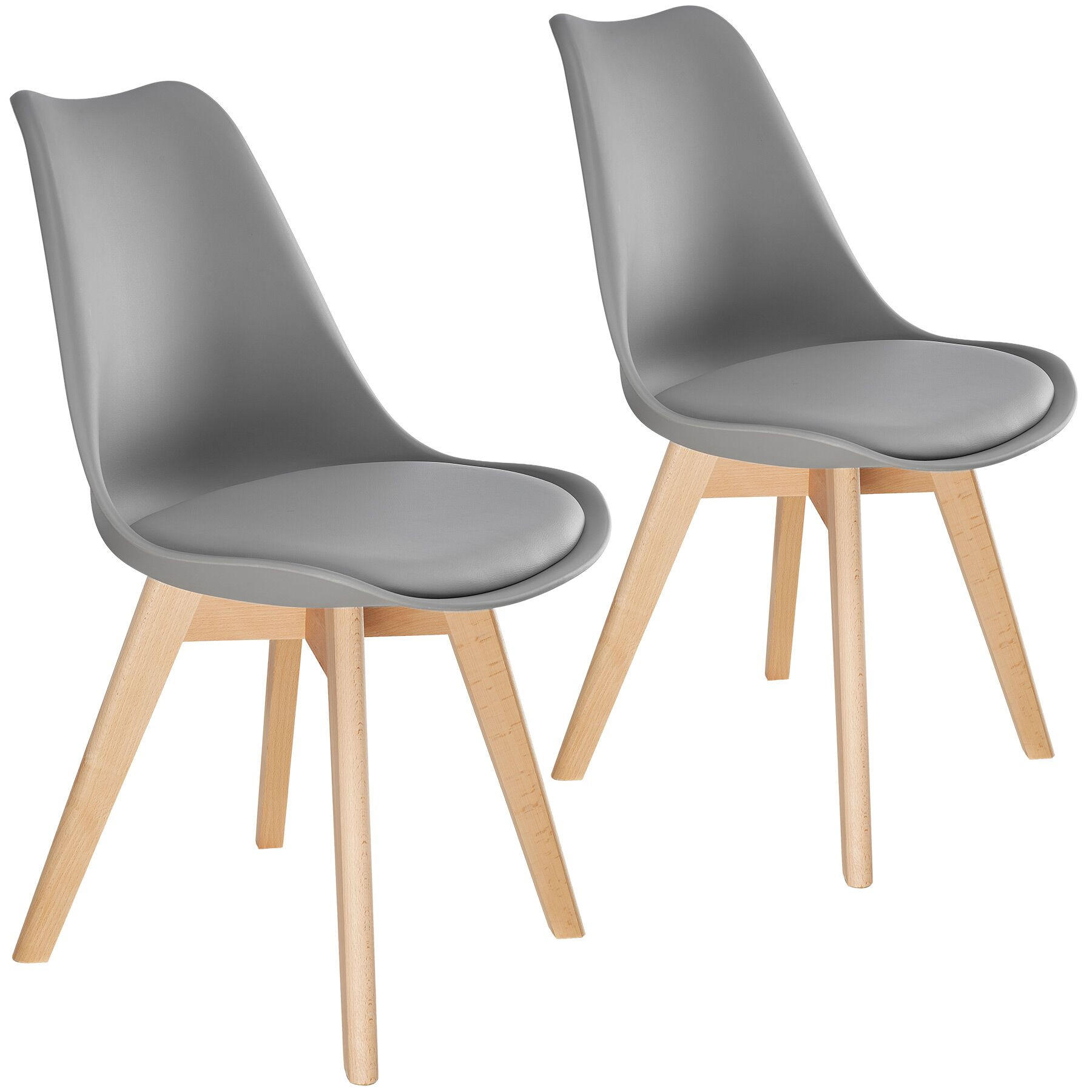 ESSZIMMERSTUHL 2er Set Frederikke,49 x 56 x 82,5 cm,grau - Grau, Textil (49/82/53cm) - tectake