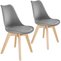 ESSZIMMERSTUHL 2er Set Frederikke,49 x 56 x 82,5 cm,grau - Grau, Textil (49/82/53cm) - tectake