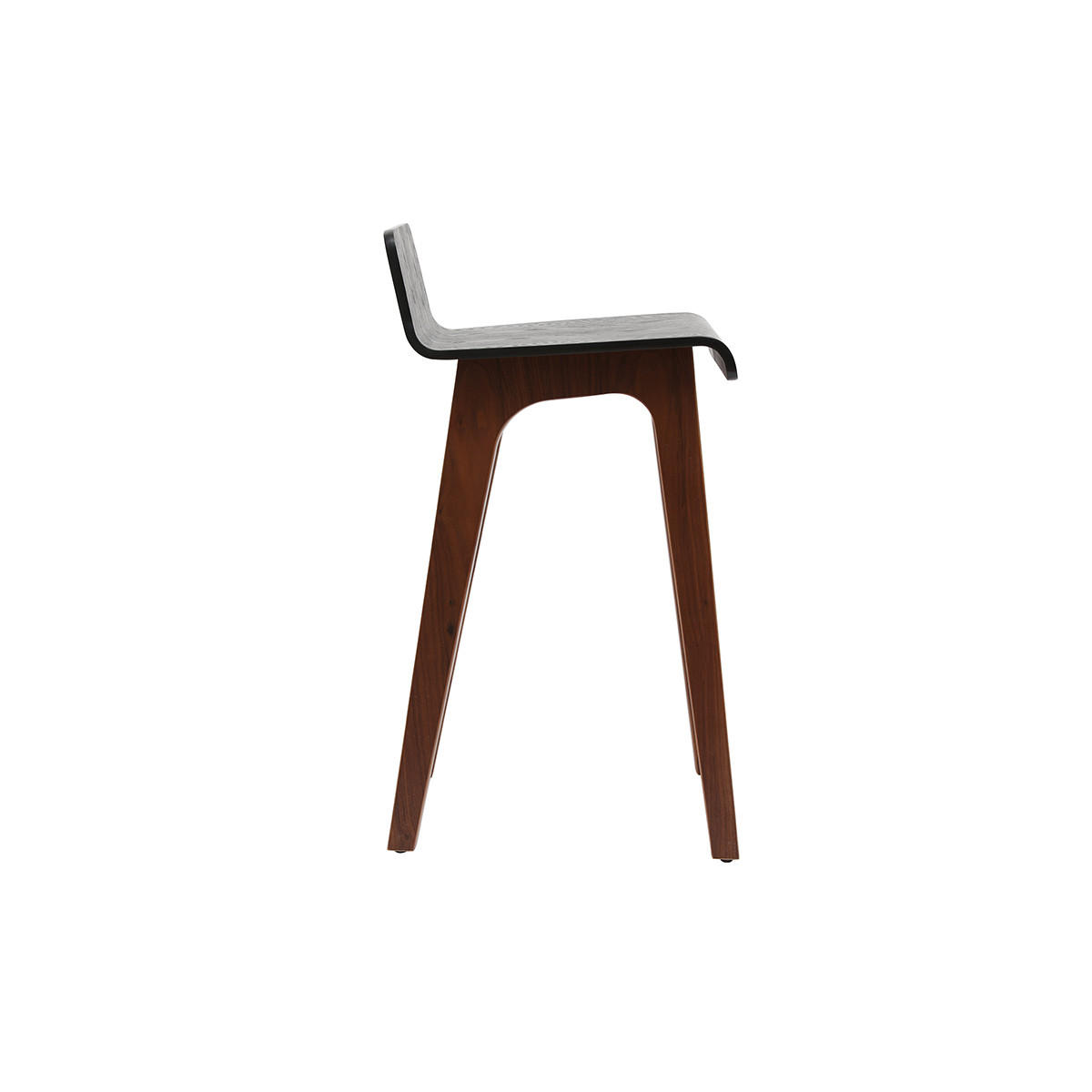 BARHOCKER Schwarz 65 cm BALTIK - Schwarz, Holz (44/77.5/39.5cm) - Miliboo