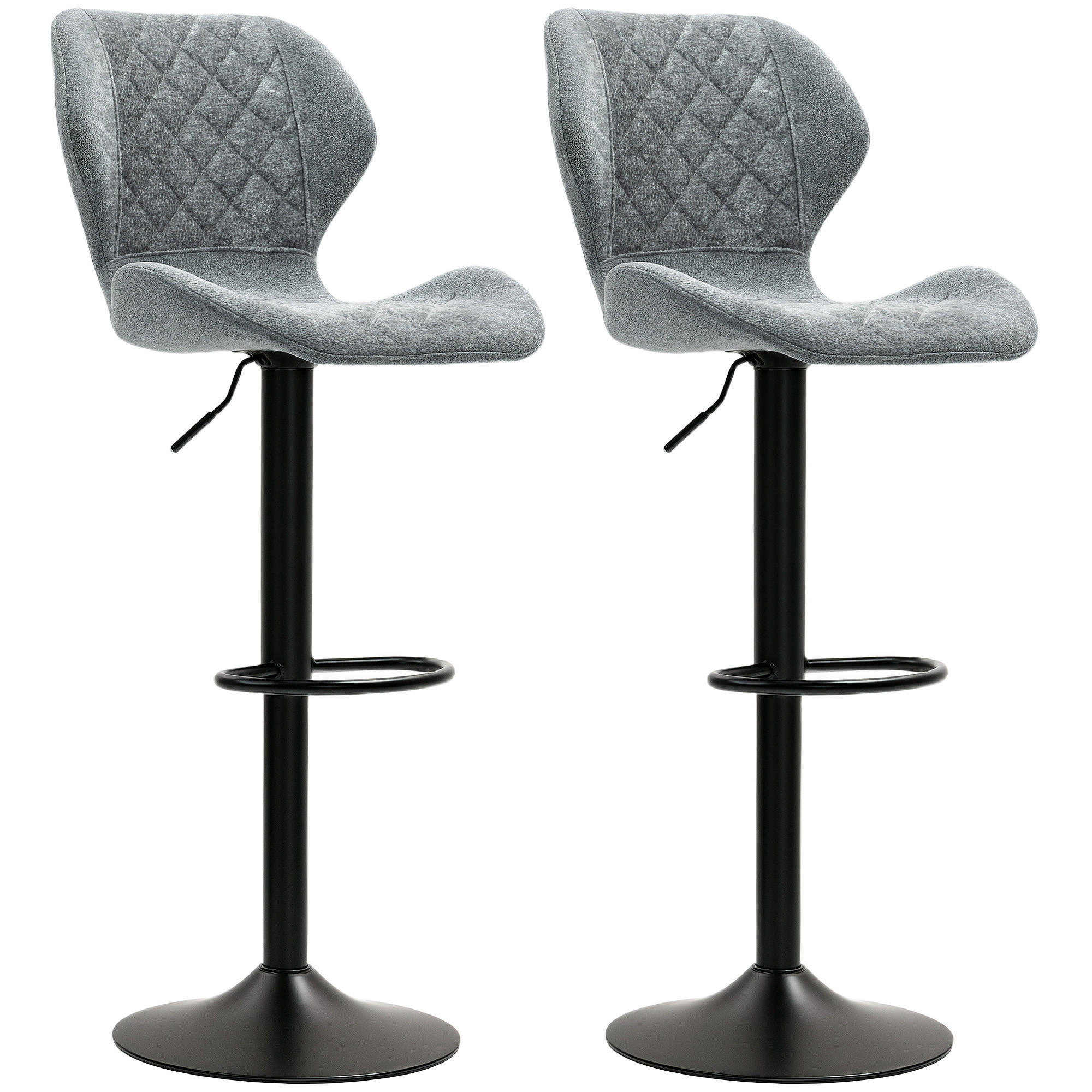 BARHOCKER 2er Set, Höhenverstellbar, Dunkelgrau - Dunkelgrau, Kunststoff (51.5/112/48cm) - HOMCOM