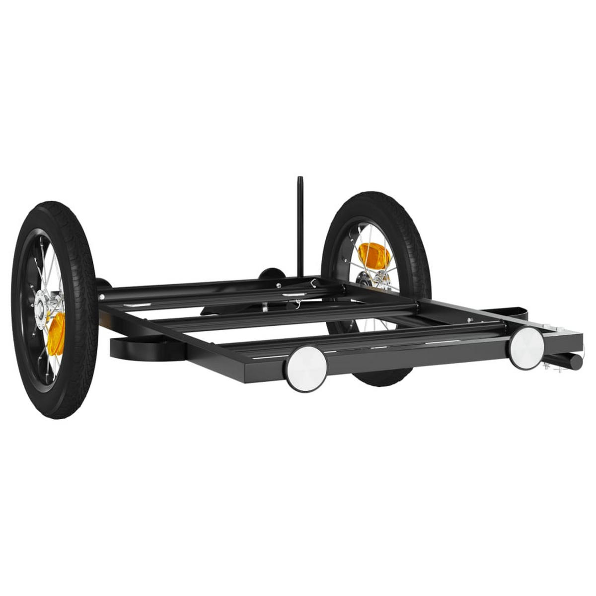 FAHRRADANHÄNGER Schwarz 122/53/28 Cm Eisen - Schwarz, Metall (53/28/122cm) - vidaXL