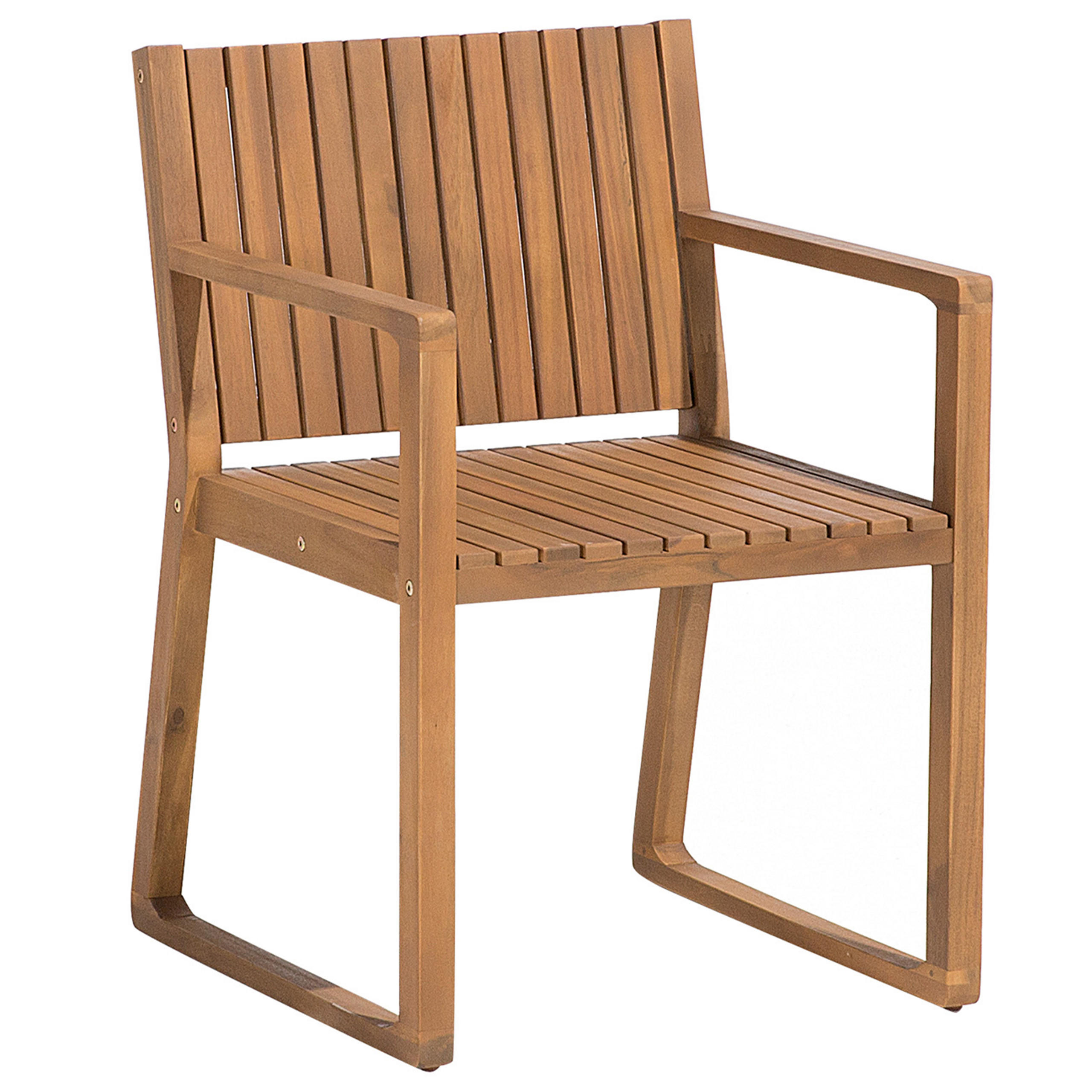 GARTENSTUHL Akazienholz hellbraun Sassari - Hellbraun, Holz (54/80/59cm) - Beliani