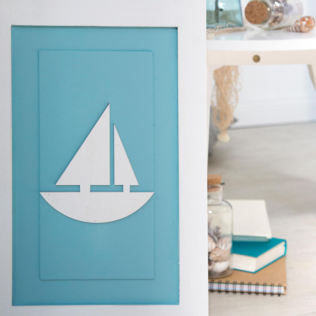PARAVENT 3-tlg. 93/162 cm Weiß maritim - Weiß, Holz (93/162/1cm) - Homestyle4u