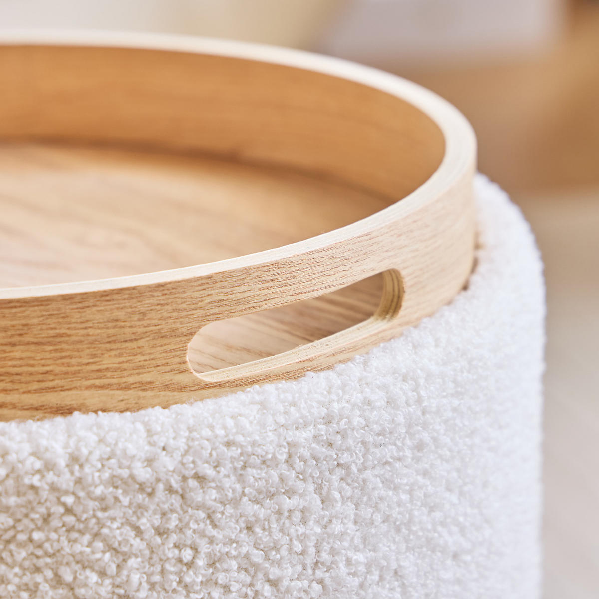 POUF Samt Weiß - Weiß, Textil (40/44/40cm) - Nordlys
