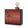 KOMMODE Ben Front in Bordeaux Hochglanz - Bordeaux, Holzwerkstoff (79/74/36cm) - Vladon