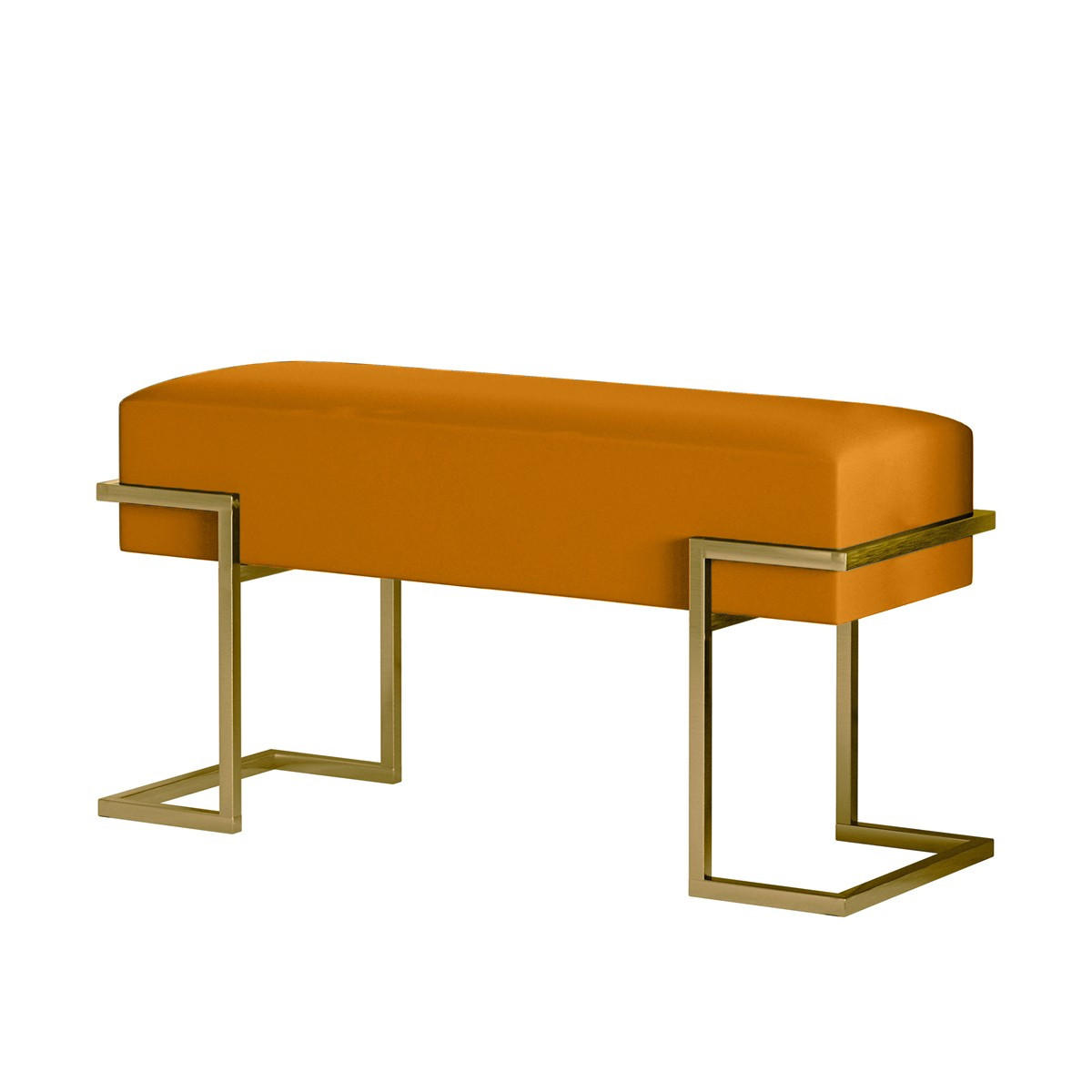 POLSTERBANK CELY 80 cm, Honig, Goldrahmen - Goldfarben/Honig, Textil/Metall (80/42/34cm) - Bettso