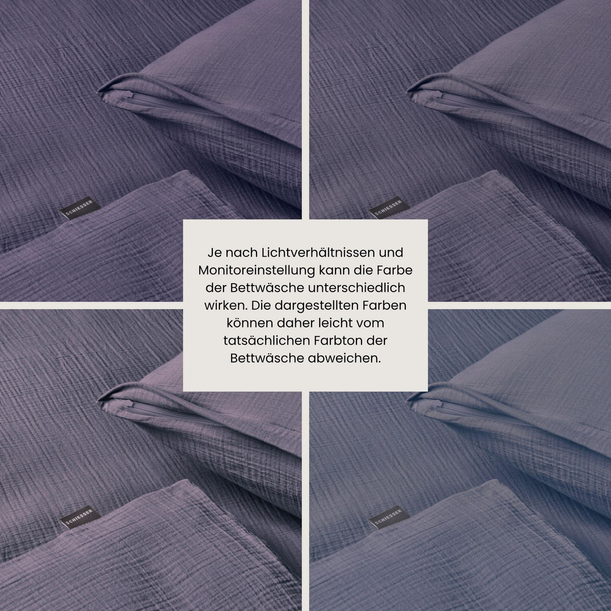 BETTWÄSCHESET Molly - Musselin - 2-teilig - 135 x 200 cm - Indigo - Dunkelblau, Textil (135/200cm) - SCHIESSER