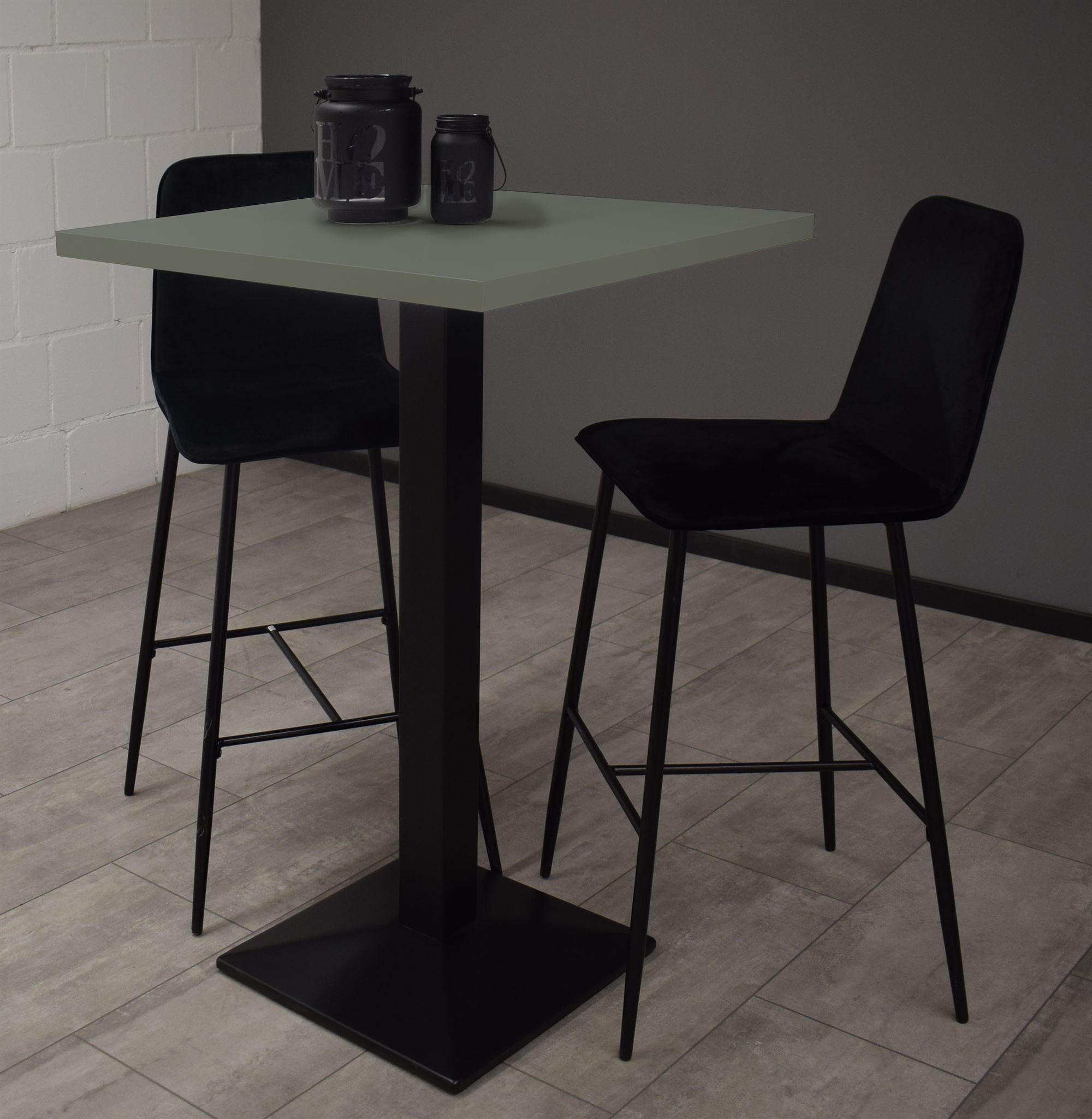 TRESENTISCH Elene 70x70x106 schwarz matt/Pinie green matt lack - Grün, Metall (70/70/106cm) - 58aufmkessel