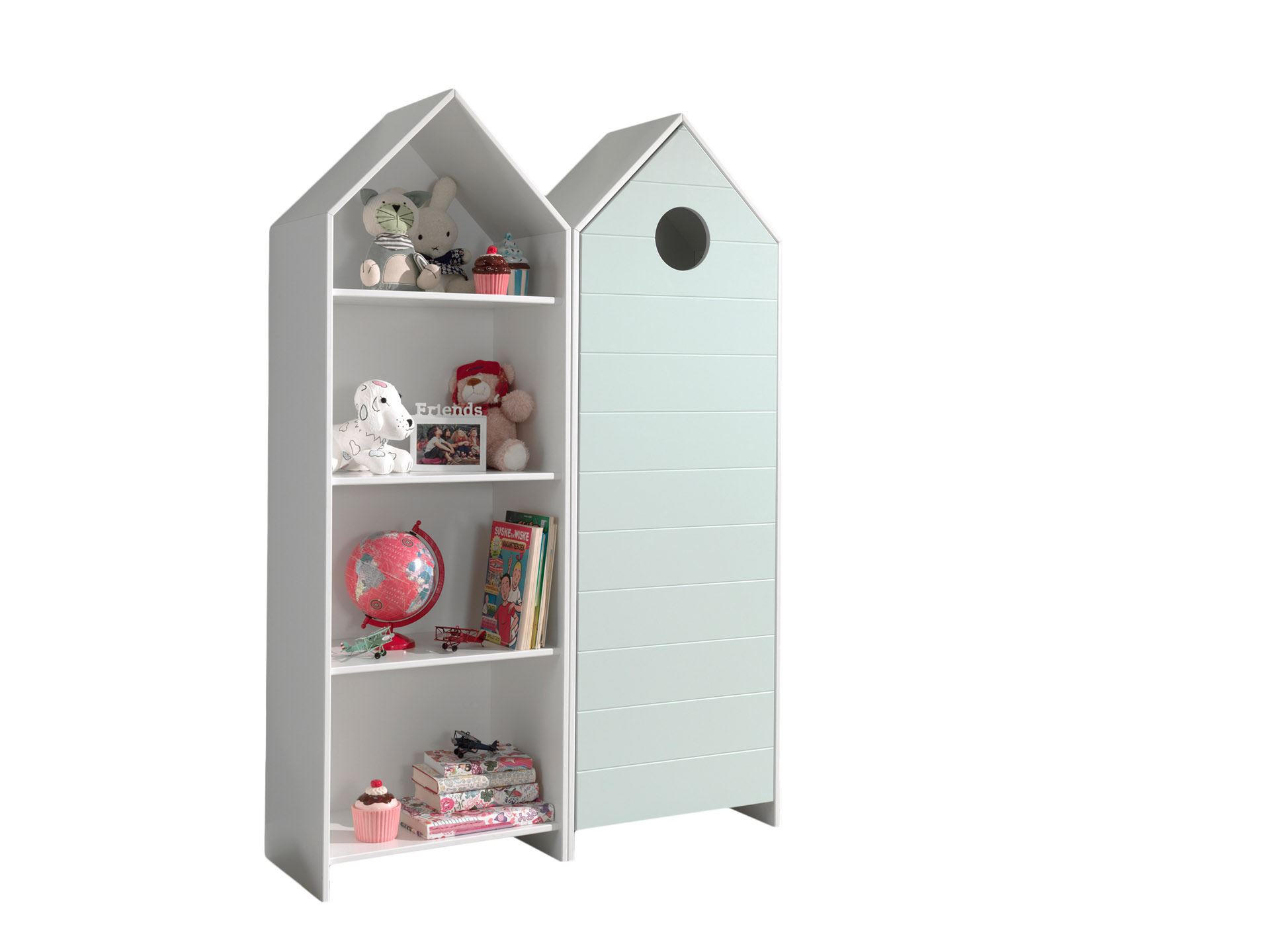 REGALSCHRANK Set Kania MDF+Holzwerkstoff Weiß /Mint - Weiß/Grün, Holzwerkstoff (115/171/37cm) - 58aufmkessel