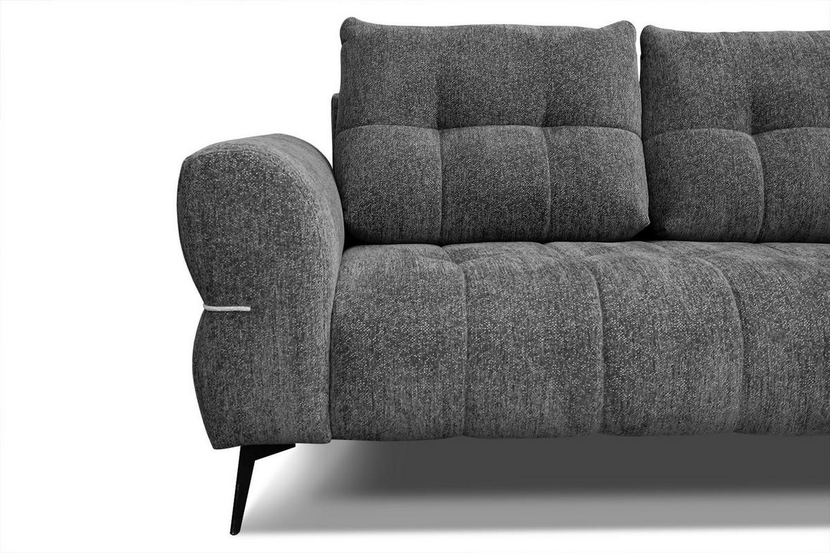 SOFA SALVINI 2,5-Sitzer, graphitfarben - Schwarz/Graphitfarben, Holzwerkstoff/Textil (176/88/99cm) - Courtois Laville