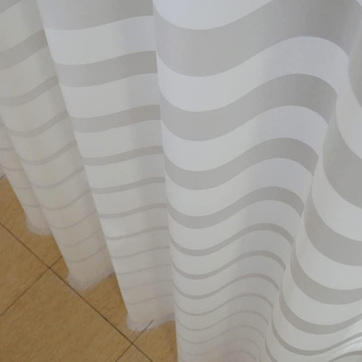 EINLAGE DUSCHVORHANG PEVA gestreift wasserdicht schimmelresistent mit Haken Kunststoff 180 x 180 cm - Weiß, Kunststoff (180/180cm) - MCBOSON