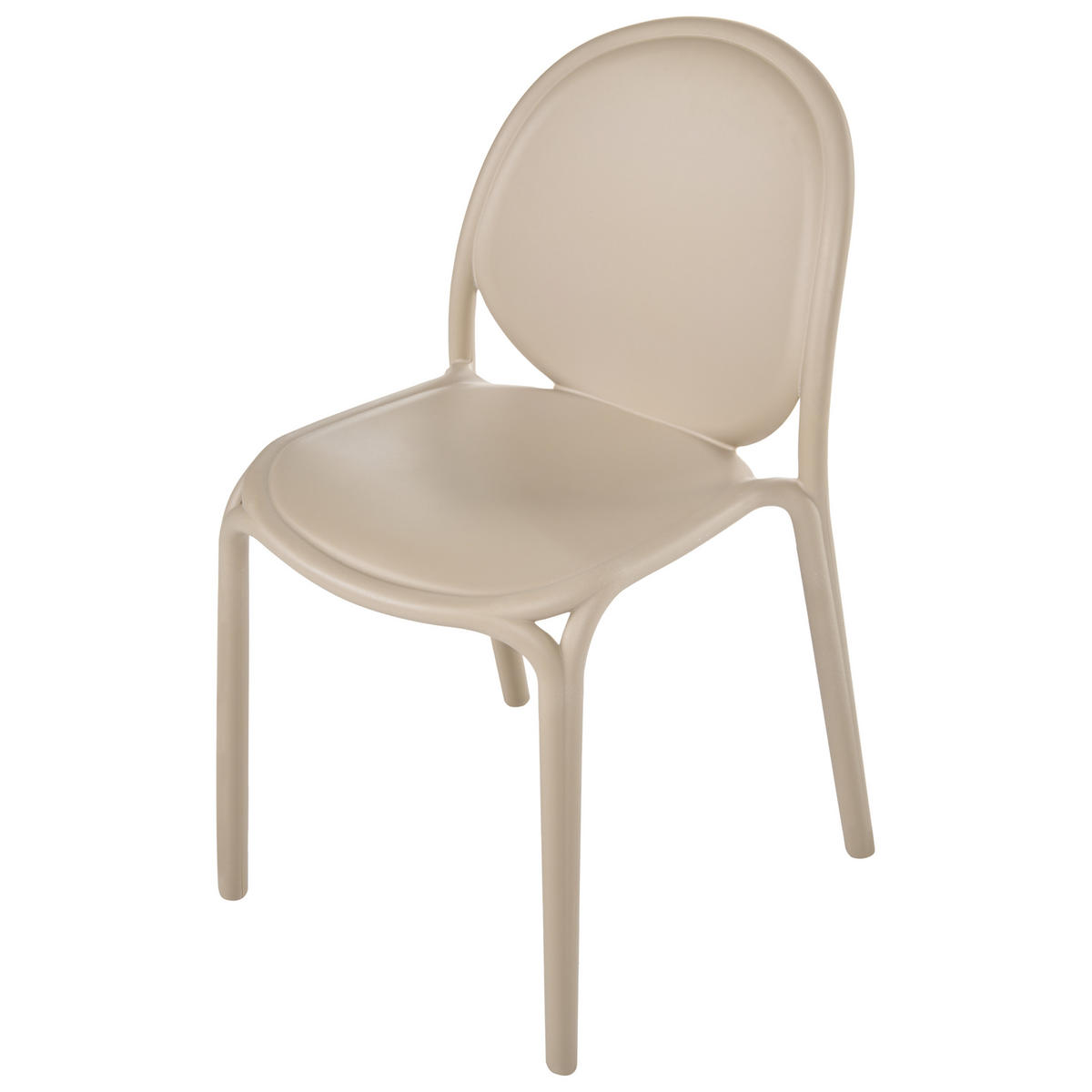 GARTENSTUHL 4er Set Beige Brugnello - Beige, Kunststoff (44/80/47cm) - Beliani