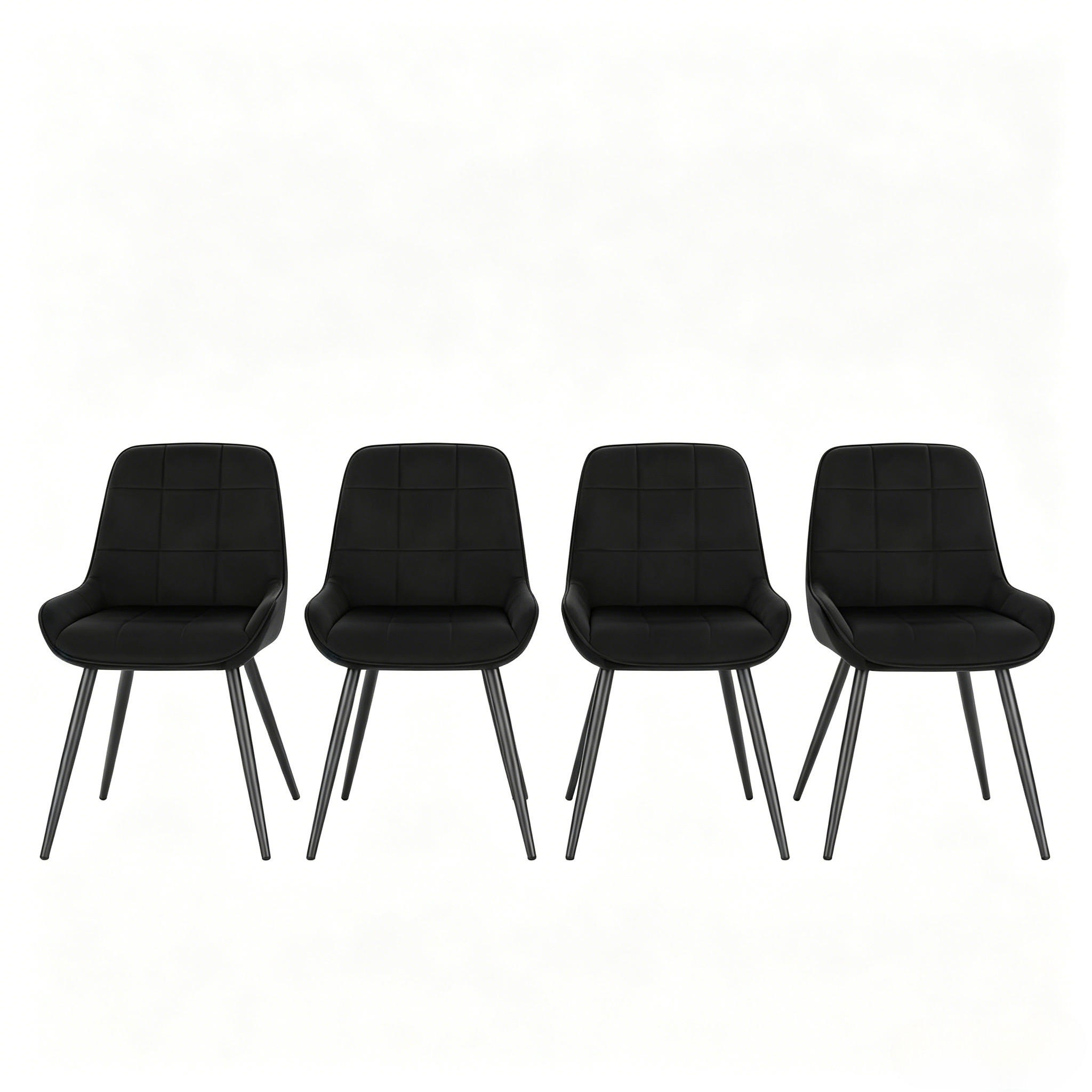 ARMLEHNSTUHL-SET DE-36164 4 Stück mit Metallgestell Schwarz - Schwarz, Metall (52.5/81.5/43cm) - ComfortXL